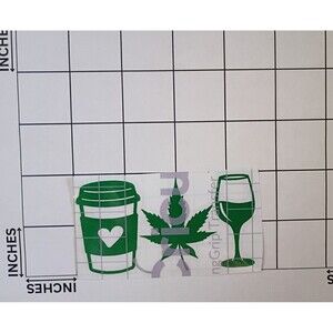 Coffee Weed Wine Vinyl Decal Funny Stoner Sticker Car Window Laptop Decals